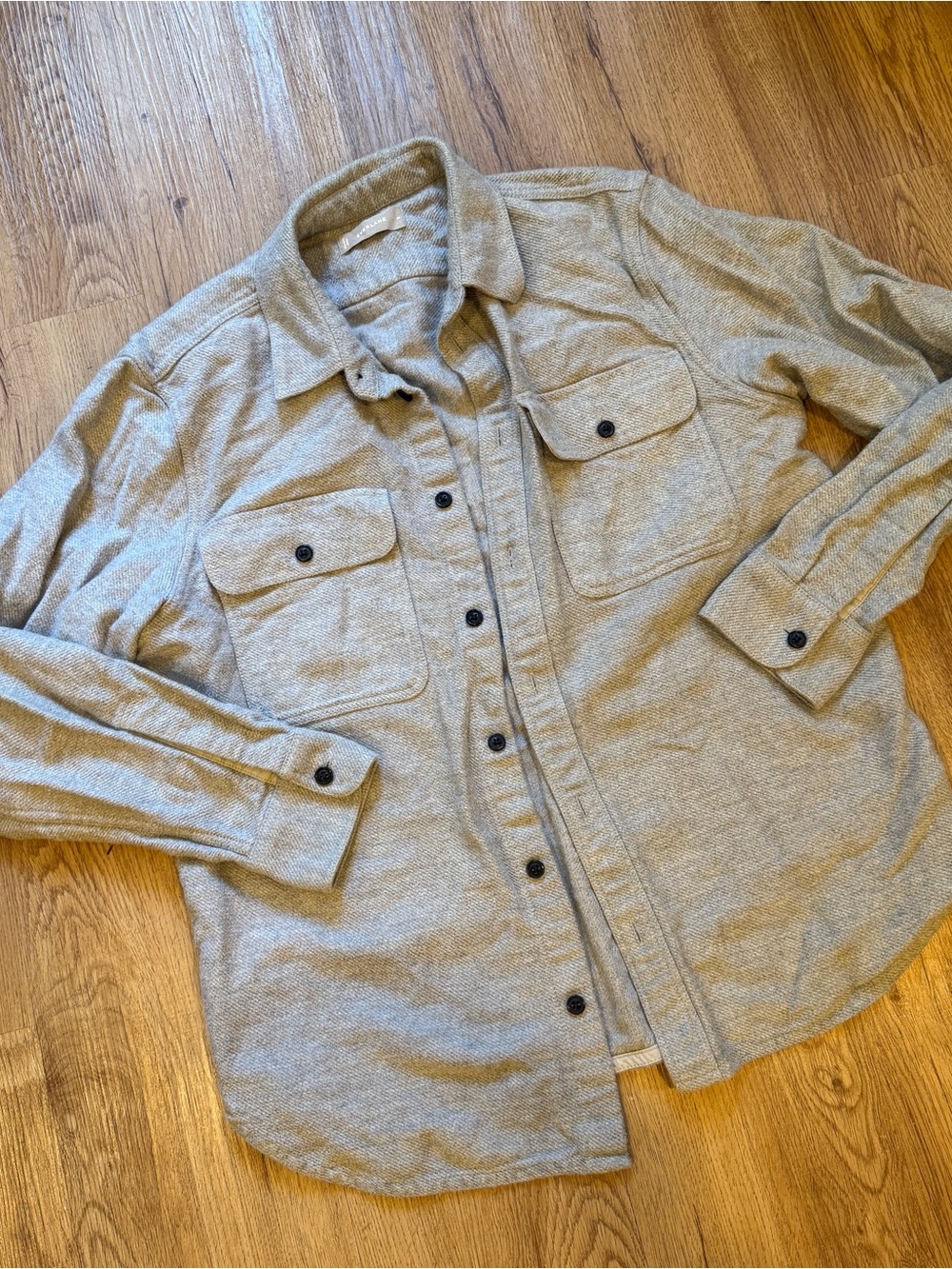 Everlane Heather Gray Knit Shirt Jacket